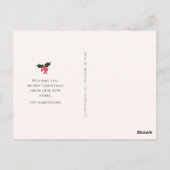 新しいホールをデッキにクリスマスを動かす発表 ポストカード (裏面)