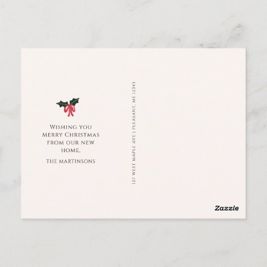 新しいホールをデッキにクリスマスを動かす発表 ポストカード (裏面)