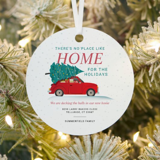 新しいホールをデッキにクリスマスを動かす発表 メタルオーナメント (インサイチュ)