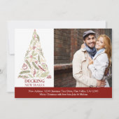 新しいホールをデッキクリスマスツリー写真の移動 案内状 (正面)