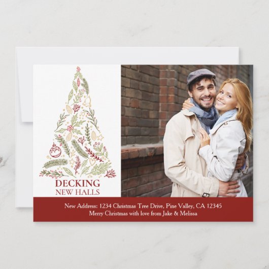 新しいホールをデッキクリスマスツリー写真の移動 案内状 (正面)