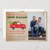 新しいホールをデッキクリスマストラック写真の移動 案内状 (正面/裏面)