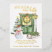 新しいホールをデッキクリスマスフロントドア移動 箔シーズンカード (正面)