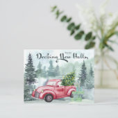 新しいホールをデッキクリスマスレッドトラック移動 シーズンポストカード (スタンド正面)