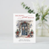 新しいホールをデッキニューホームクリスマスムービング 案内ポストカード (スタンド正面)