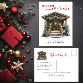 新しいホールをデッキニューホーム素朴クリスマスムービング 案内ポストカード