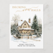 新しいホールをデッキニューホーム素朴クリスマスムービング 案内ポストカード (正面)