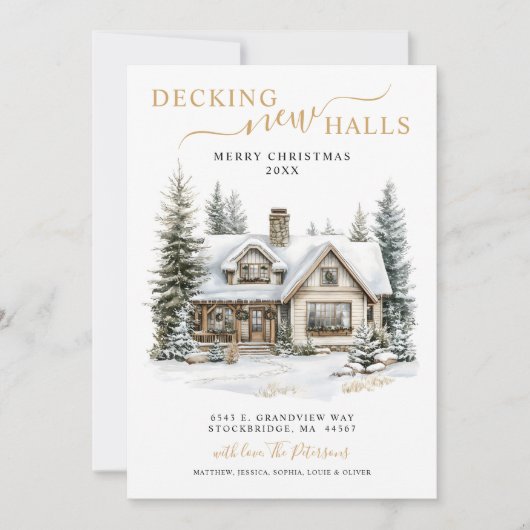 新しいホールをデッキニューホーム素朴クリスマスムービング 案内状 (正面)
