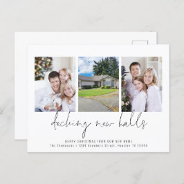 新しいホールをデッキング3枚の写真クリスマスを移動 ポストカード