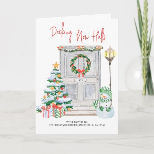 新しいホールをデッキ新しいドア番号クリスマスムービング 案内状 (正面)