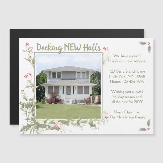 新しいホールをデッキ磁気クリスマスカードを移動 マグネット招待状 (正面/裏面)