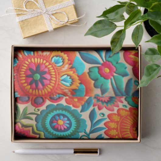 新しいボヘミア2美鮮やかしいデコページ紙 薄葉紙 (ギフト)