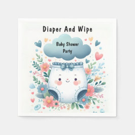 新しいポストパパピンクブルーおむつ及び拭きベビーシャワー スタンダードカクテルナプキン