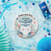 新しいポストパパピンクブルーおむつ及び拭きベビーシャワー ペーパープレート (パーティー)