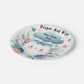 新しいポストパパピンクブルーおむつ及び拭きベビーシャワー ペーパープレート (アングル)