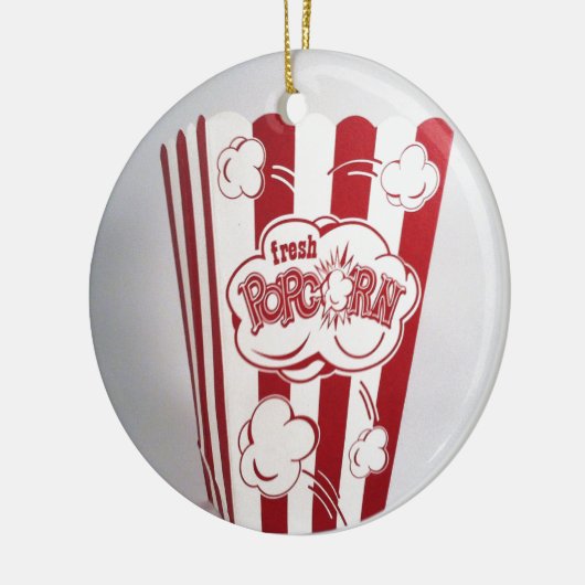 新しいポップコーンのバッグの赤のヴィンテージ セラミックオーナメント (左)
