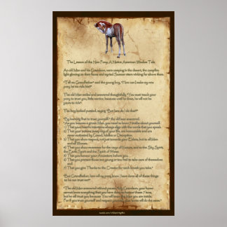 新しいポニーのレッスン：先住民アメリカンウィズポスター ポスター