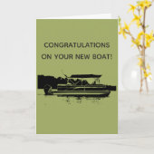 新しいポンツーンのボートのお祝いカード カード (黄色い花)