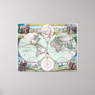 新しいマップ・オブ・ザ・ワールドSamuel Thornton Wall Art キャンバスプリント