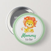 新しいママになるママ赤ちゃんシャワーSafariライオンジャングル 缶バッジ (正面&裏面)