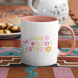 新しいママのためのフローラの色のギフトmommyの必要性コーヒー ツートーンマグカップ