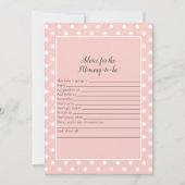 新しいママのゲームのための単にかわいいピンクの弓アドバイス 招待状 (正面)