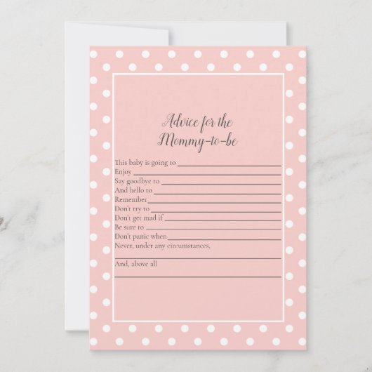 新しいママのゲームのための単にかわいいピンクの弓アドバイス 招待状 (正面)