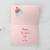 新しいママのハートギフトメールピンクのバレンタインデー シーズンカード (内部)