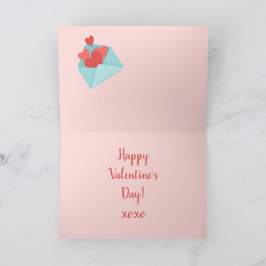 新しいママのハートギフトメールピンクのバレンタインデー シーズンカード (内部)