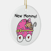 新しいママのベビーガールギフト セラミックオーナメント (右)