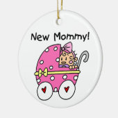 新しいママのベビーガールギフト セラミックオーナメント (左)