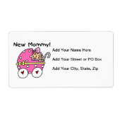 新しいママのベビーガールギフト ラベル (正面)