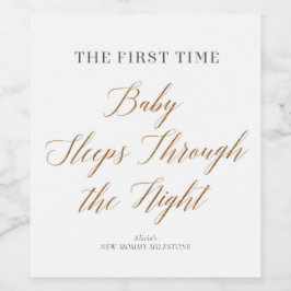 新しいママの瞬間が一晩中眠る ワインラベル