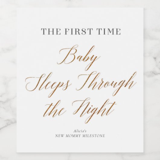 新しいママの瞬間が一晩中眠る ワインラベル (シングルラベル)