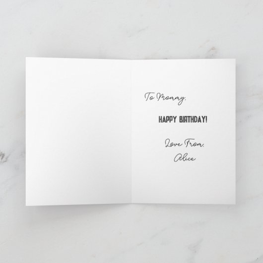 新しいママの誕生日カード... 面白いカード カード (内部)