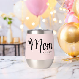 新しいママへのギフト ブラッシュピンク スクリプト Mom Established