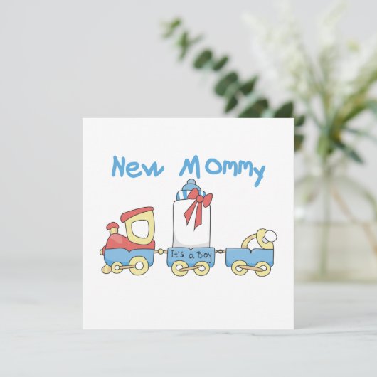 新しいママをトレーニングする男の子のプレゼント 案内状 (スタンド正面)