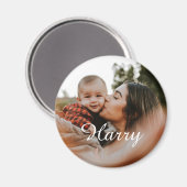 新しいママをベビーとベビーの名前でパーソナライズ マグネット (正面/裏面)