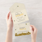 新しいママビーのシャワー招待状+おむつラッフルカード オールインワン招待状 (貼ってはがせる)