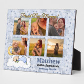 新しいママベビーフォトコラージュ（青） フォトプラーク (側面)