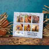 新しいママベビーフォトコラージュ（青） フォトプラーク (側面)