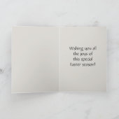 新しいママヴィンテージベビーガールとパンジー復活祭カード カード (内部)