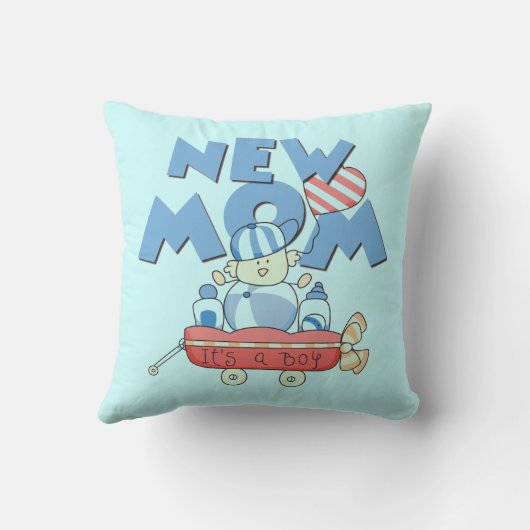 新しいママ男の子のプレゼント クッション (裏面)