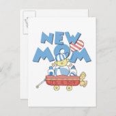 新しいママ男の子のTシャツとギフトだ 案内ポストカード (正面/裏面)