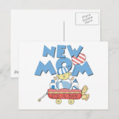 新しいママ男の子のTシャツとギフトだ 案内ポストカード (正面/裏面)