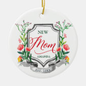 新しいママ確立パーソナライズされた水カラーフローラ セラミックオーナメント (正面)
