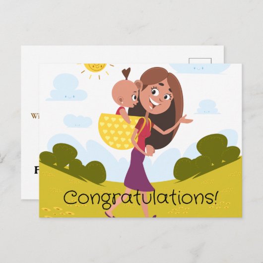 新しいママ ポストカード (正面/裏面)