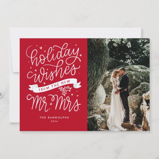 新しいミスターの休日の希望そしてミセス(レッド) シーズンカード (正面)