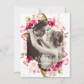 新しいミスターをシックにミセスの結婚写真の発表 招待状 (正面)