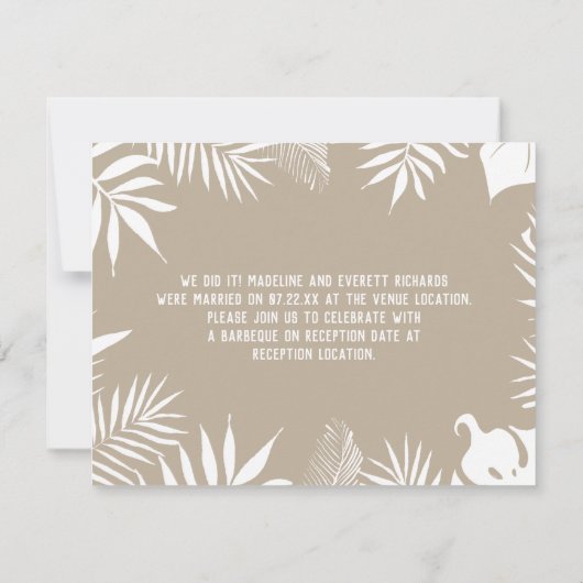 新しいミスターミセスの結婚写真の発表 招待状 (裏面)